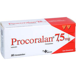 Abbildung: Procoralan 7,5 mg Filmtabletten 98 St, Filmtabletten PZN 18107230