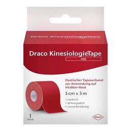 Abbildung: Draco Kinesiologietape 5 cmx5 m rot 1 St, Verband PZN 18108666