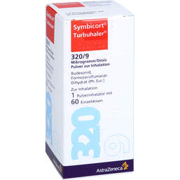 Abbildung: Symbicort Turbohaler 320 / 9 µg / Dosis 60 ED 1 St, Inhalationspulver PZN 18108778