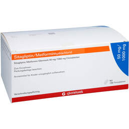Abbildung: Sitagliptin / Metformin Glenmark 50 mg / 1000 mg Fta 196 St, Filmtabletten PZN 18109625