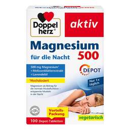 Abbildung: Doppelherz Magnesium 500 Nacht Tabletten 100 St, Tabletten PZN 18110048