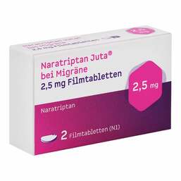 Abbildung: Naratriptan Juta® bei Migräne 2,5 mg Filmtabletten 2 St, Filmtabletten PZN 18110634