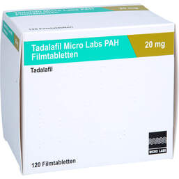 Abbildung: Tadalafil Micro Labs Pah 20 mg Filmtabletten 120 St, Filmtabletten PZN 18112604