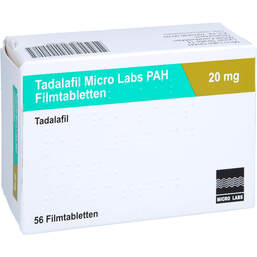 Abbildung: Tadalafil Micro Labs Pah 20 mg Filmtabletten 56 St, Filmtabletten PZN 18112656