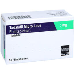 Abbildung: Tadalafil Micro Labs 5 mg Filmtabletten 98 St, Filmtabletten PZN 18112739