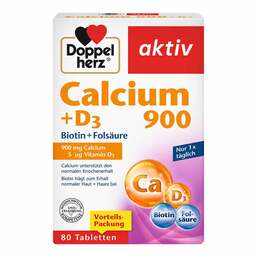 Abbildung: Doppelherz Calcium 900 + D3 Tabletten Tabletten, 80 St PZN 18112981