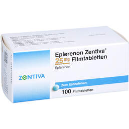 Abbildung: Eplerenon Zentiva 25 mg Filmtabletten 100 St, Filmtabletten PZN 18113733