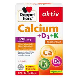 Abbildung: Doppelherz Calcium + D3 + K Tabletten 120 St, Tabletten PZN 18114684