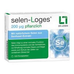 Abbildung: Selen-Loges 200 µg pflanzlich Filmtabletten 120 St, Filmtabletten PZN 18115815