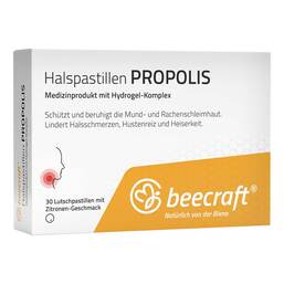 Abbildung: Beecraft Halspastillen Propolis 30 St, Lutschpastillen PZN 18117323