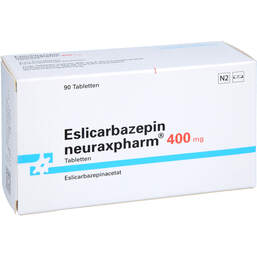 Abbildung: Eslicarbazepin neuraxpharm 400 mg Tabletten 90 St, Tabletten PZN 18117406