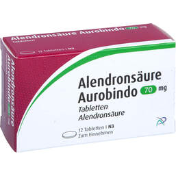 Abbildung: Alendronsäure Aurobindo 70 mg Tabletten 12 St, Tabletten PZN 18122330