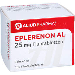 Abbildung: Eplerenon AL 25 mg Filmtabletten 100 St, Filmtabletten PZN 18122407