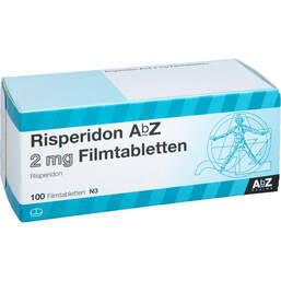 Abbildung: Risperidon AbZ 2 mg Filmtabletten 100 St, Filmtabletten PZN 18129390