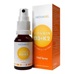 Abbildung: Vitamin D3 + K2 1000 I.E. 20 µg Mediakos Vital Spray 20 ml, Spray PZN 18133279