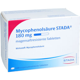 Abbildung: Mycophenolsäure STADA 180 mg magensaftresistent Tabletten 100 St, Tabletten magensaftresistent PZN 18134959