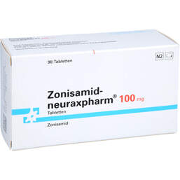 Abbildung: Zonisamid-neuraxpharm 100 mg Tabletten 98 St, Tabletten PZN 18135723