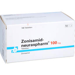 Abbildung: Zonisamid-neuraxpharm 100 mg Tabletten 196 St, Tabletten PZN 18135746