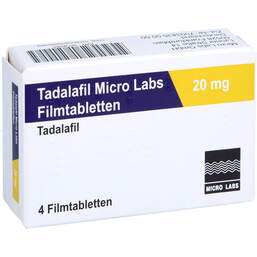 Abbildung: Tadalafil Micro Labs 20 mg Filmtabletten 4 St, Filmtabletten PZN 18136065