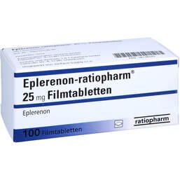 Abbildung: Eplerenon-ratiopharm 25 mg Filmtabletten 100 St, Filmtabletten PZN 18138325