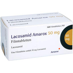 Abbildung: Lacosamid Amarox 50 mg Filmtabletten 168 St, Filmtabletten PZN 18138555