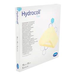 Abbildung: Hydrocoll thin Wundverband 15x15 cm 5 St, Kompressen PZN 18152615