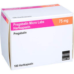 Abbildung: Pregabalin Micro Labs 75 mg Hartkapseln 100 St, Hartkapseln PZN 18153649