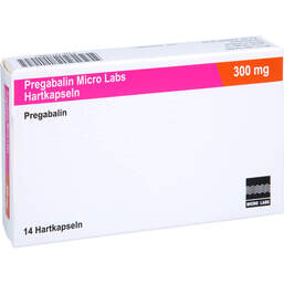 Abbildung: Pregabalin Micro Labs 300 mg Hartkapseln 14 St, Hartkapseln PZN 18153661