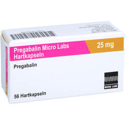 Abbildung: Pregabalin Micro Labs 25 mg Hartkapseln 56 St, Hartkapseln PZN 18153709