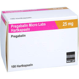 Abbildung: Pregabalin Micro Labs 25 mg Hartkapseln 100 St, Hartkapseln PZN 18153715