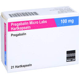 Abbildung: Pregabalin Micro Labs 100 mg Hartkapseln 21 St, Hartkapseln PZN 18153885
