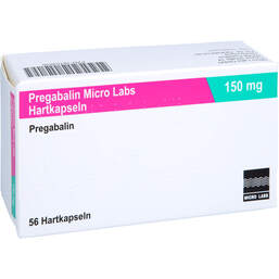 Abbildung: Pregabalin Micro Labs 150 mg Hartkapseln 56 St, Hartkapseln PZN 18153939