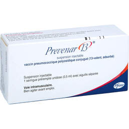 Abbildung: Prevenar 13 Injektionssuspension in einer Fertigspritze 1 St, Injektionssuspension PZN 18157096