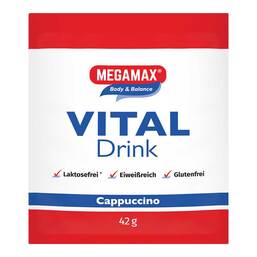 Abbildung: Megamax Vital Drink Cappuccino Pulver 42 g, Pulver PZN 18159557