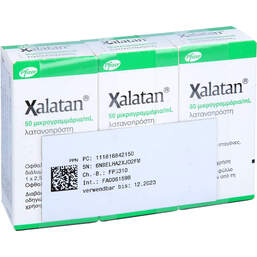 Abbildung: Xalatan 50 Mikrogramm / ml Augentropfen 3X2.5 ml, Augentropfen PZN 18168421