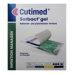 Abbildung: Cutimed Sorbact Gel Kompressen 7,5x7,5 cm 12 St, Kompressen PZN 18170234
