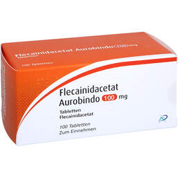 Abbildung: Flecainidacetat Aurobindo 100 mg Tabletten 100 St, Tabletten PZN 18173652