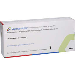 Abbildung: Vaxneuvance Injektionssuspension in einer Fertigspritze 50 St, Injektionssuspension PZN 18173712