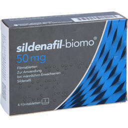 Abbildung: Sildenafil-biomo 50 mg Filmtabletten 4 St, Filmtabletten PZN 18175266