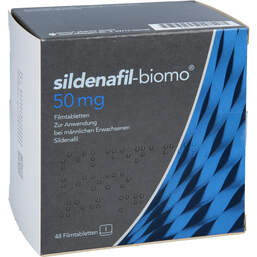 Abbildung: Sildenafil-biomo 50 mg Filmtabletten 48 St, Filmtabletten PZN 18175303