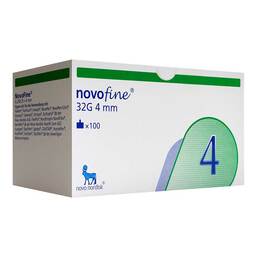 Abbildung: Novofine 4 mm Kanülen 0,23x0,25 mm 32 G 100 St, Kanüle PZN 18185856