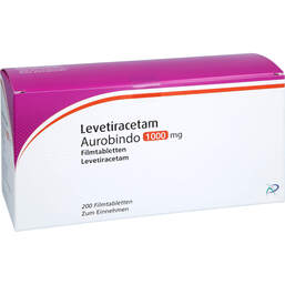 Abbildung: Levetiracetam Aurobindo 1000 mg Filmtabletten 200 St, Filmtabletten PZN 18187370