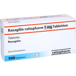 Abbildung: Rasagilin ratiopharm 1 mg Tabletten 100 St, Tabletten PZN 18187387