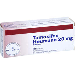 Abbildung: Tamoxifen Heumann 20 mg Tabletten 30 St, Tabletten PZN 18187482