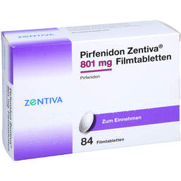 Abbildung: Pirfenidon Zentiva 801 mg Filmtabletten 84 St, Filmtabletten PZN 18190550