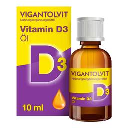 Abbildung: Vigantolvit 500 I.E. / Tropfen D3 Öl 10 ml, Tropfen zum Einnehmen PZN 18192939