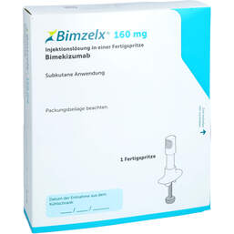 Abbildung: Bimzelx 160 mg Injektionslösung in Fertigspritze 1X1 St, Injektionslösung PZN 18193229