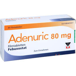 Abbildung: Adenuric 80 mg Filmtabletten 84 St, Filmtabletten PZN 18197799