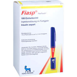 Abbildung: Fiasp 100 E / ml Flextouch Injektionslösung in Fertigpen 2X5X3 ml, Injektionslösung in einem Fertigpen PZN 18197865