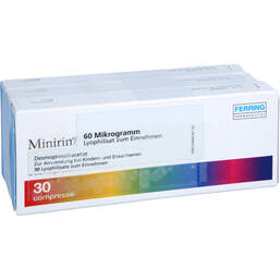 Abbildung: Minirin 60 Mikrogramm Lyophilisat zum Einnehmen 90 St, Schmelztabletten PZN 18202721